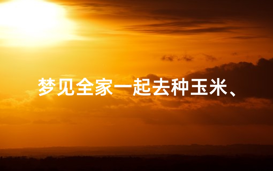 梦见全家一起去种玉米、梦见一家人去种玉米-海瑞算卦网