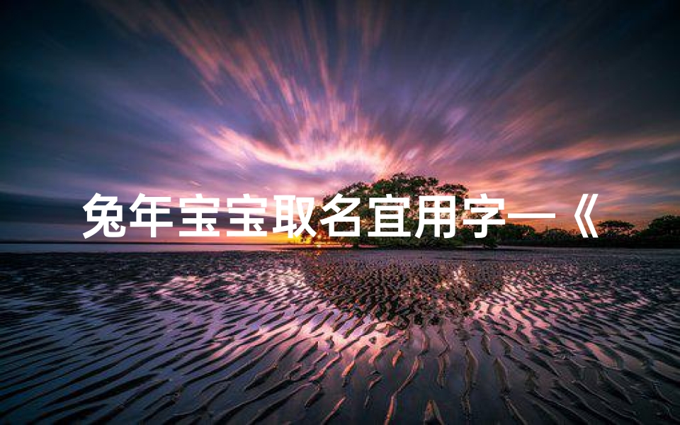 兔年宝宝取名宜用字—《宝宝兔女专用大型字典,育儿取名必备神器》