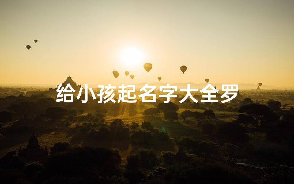 给小孩起名字大全罗