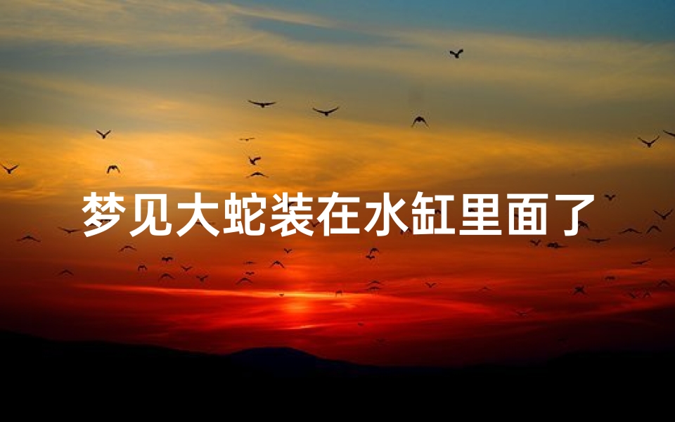 梦见大蛇装在水缸里面了;梦到蛇在水缸