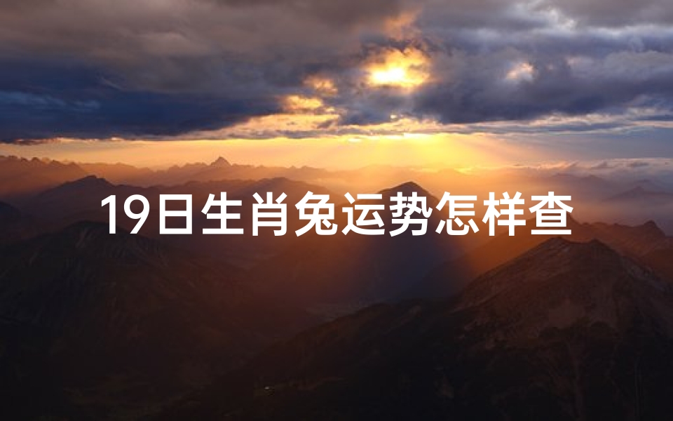 19日生肖兔运势怎样查、19日生肖兔运势详解:今日运势如何一览无遗