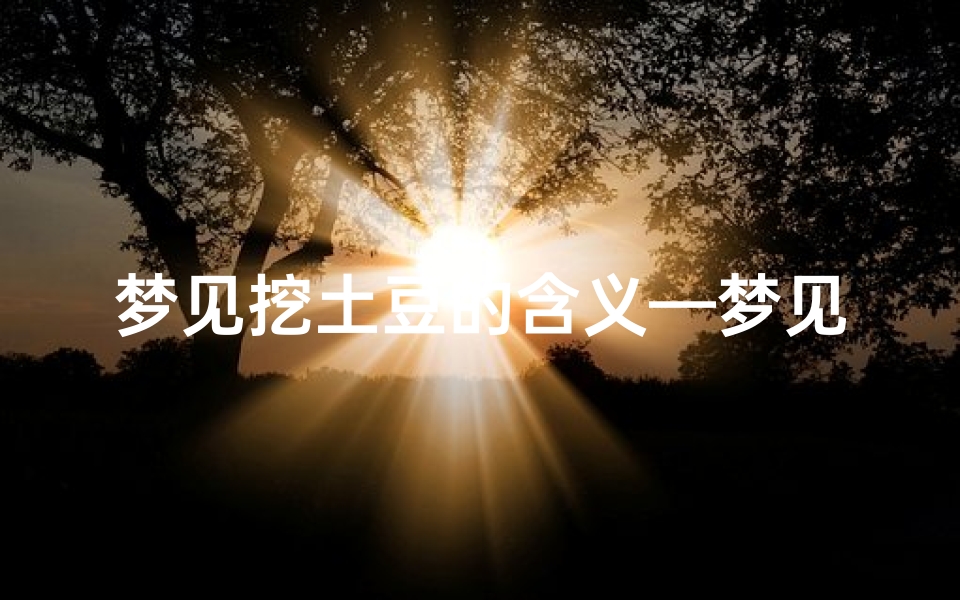 梦见挖土豆的含义—梦见挖土豆是什么预兆