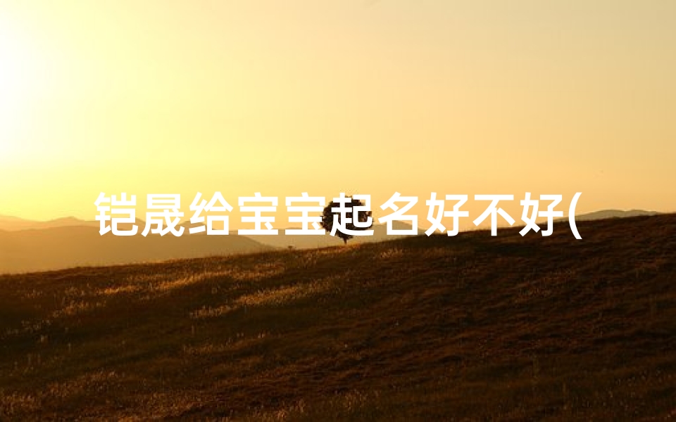 铠晟给宝宝起名好不好(2025年4月11号出生田姓宝宝取名叫什么)