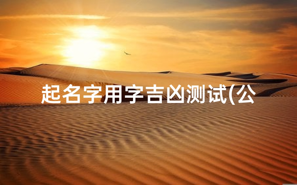 起名字用字吉凶测试(公司名字吉凶测试公司名称测凶吉)