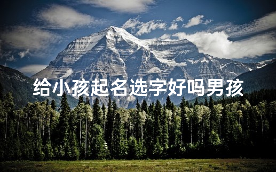 给小孩起名选字好吗男孩