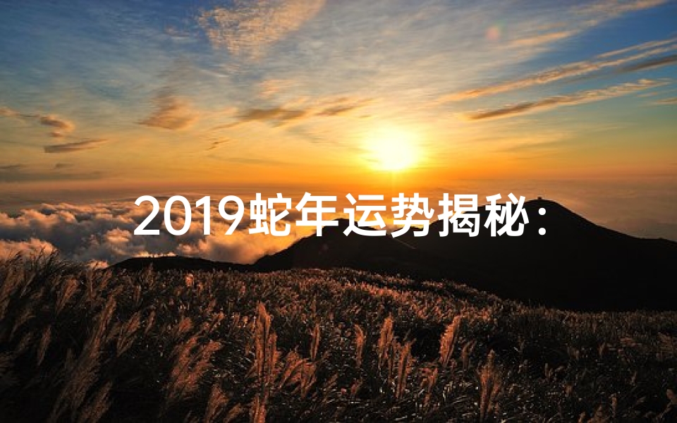 2019蛇年运势揭秘:运势大起底