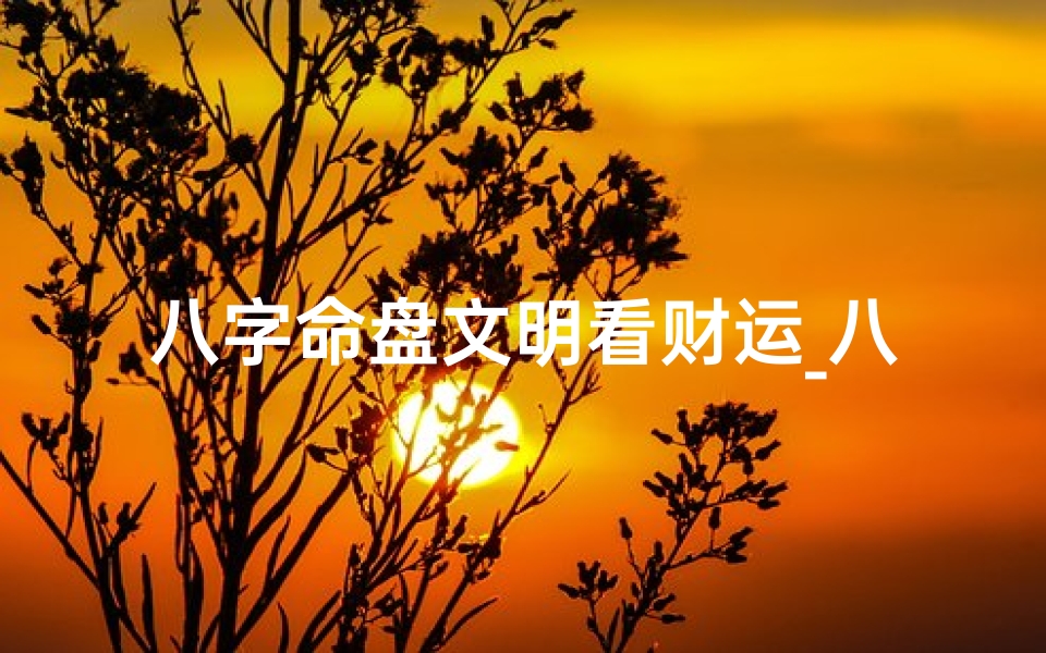 八字命盘文明看财运_八字命盘揭秘:财运亨通的秘密法则