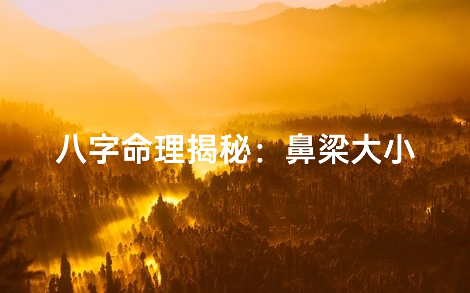 八字命理揭秘:鼻梁大小口诀探命运