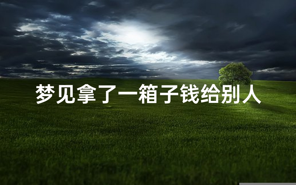 梦见拿了一箱子钱给别人;梦见送箱子给别人