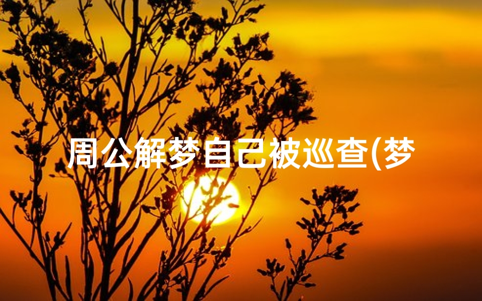 周公解梦自己被巡查(梦见自己祈祷的预兆)