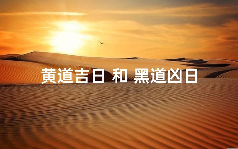 黄道吉日 和 黑道凶日