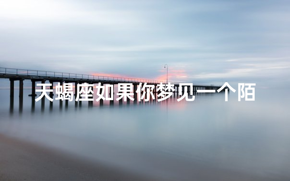 天蝎座如果你梦见一个陌生的人,天蝎座对待陌生人