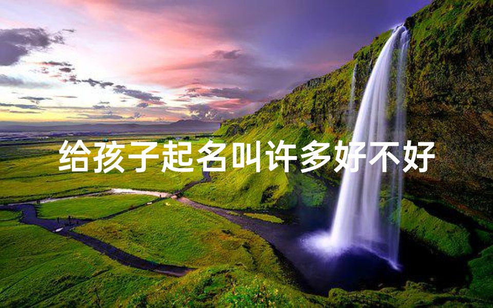 给孩子起名叫许多好不好(《小孩起名难题:如何巧妙利用多余名字?》)