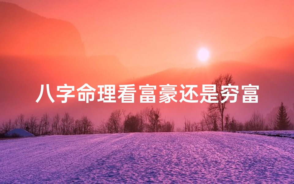 八字命理看富豪还是穷富—八字命理揭秘:富豪还是穷富,一测便知