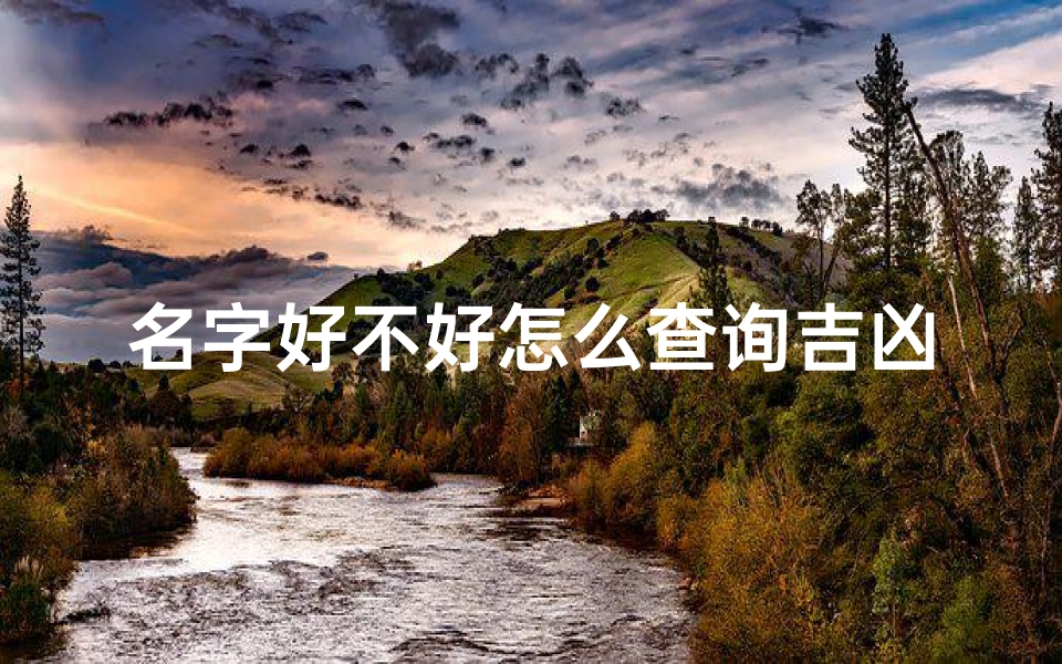 名字好不好怎么查询吉凶呢(名字的好坏怎样测试)