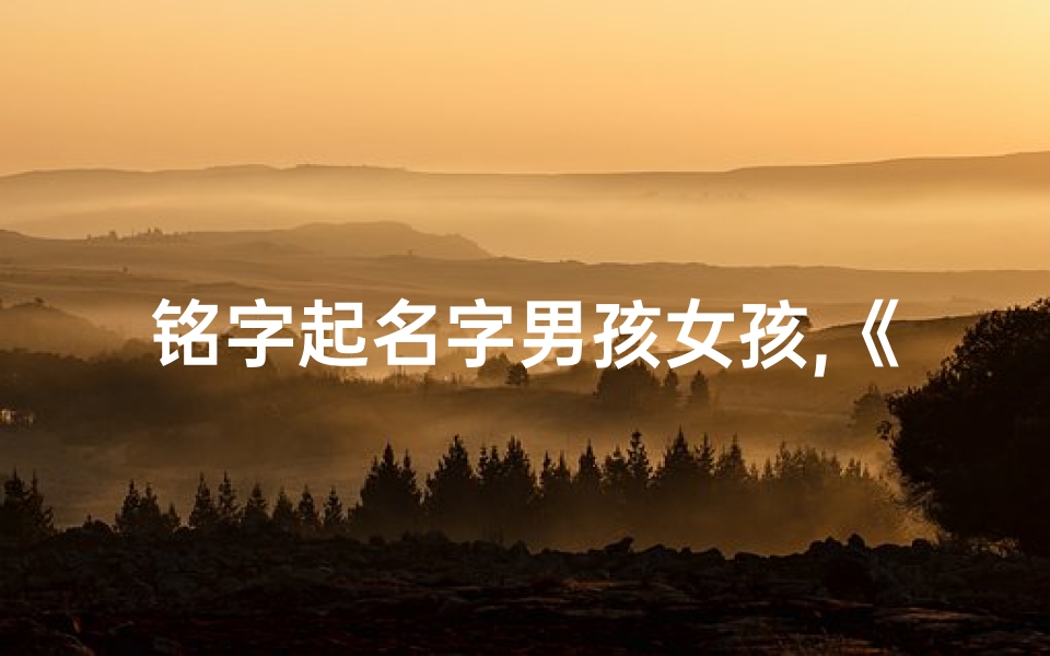铭字起名字男孩女孩,《巧思起名:如何为小孩挑选寓意美好的铭字》