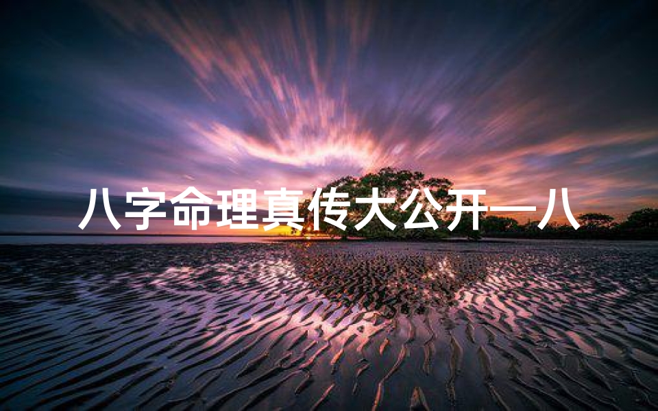 八字命理真传大公开—八字命理初级入门视频
