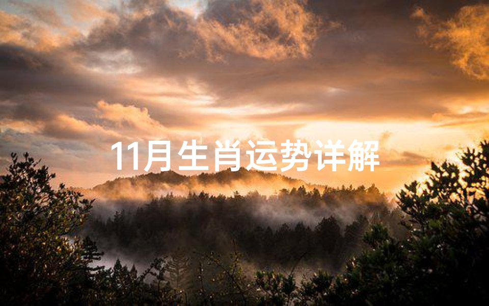 11月生肖运势详解