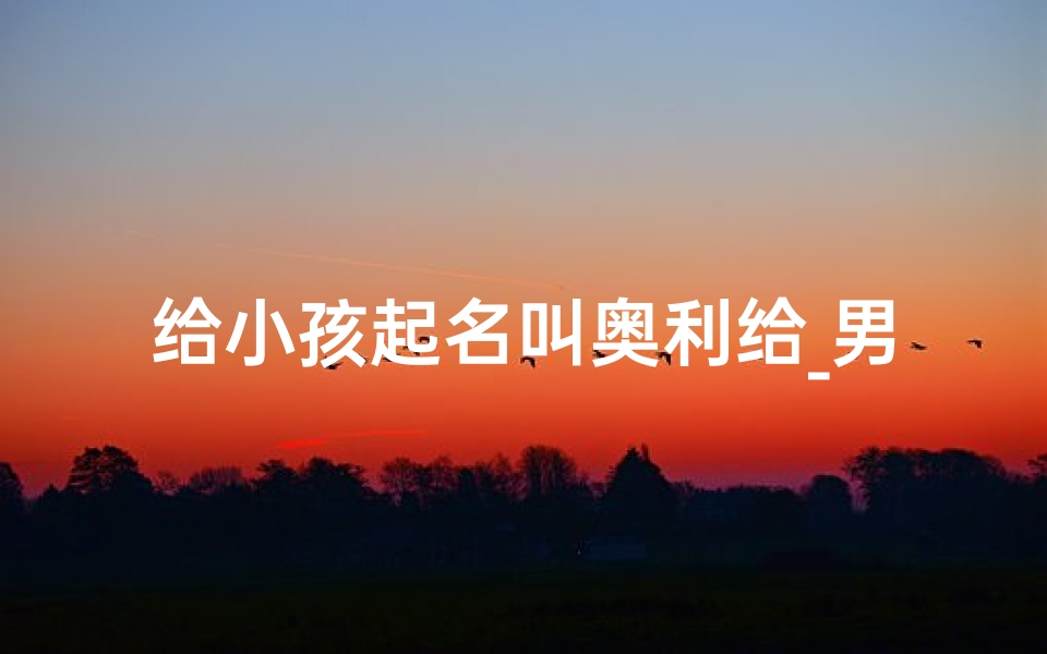 给小孩起名叫奥利给_男孩小名奥利奥好听吗