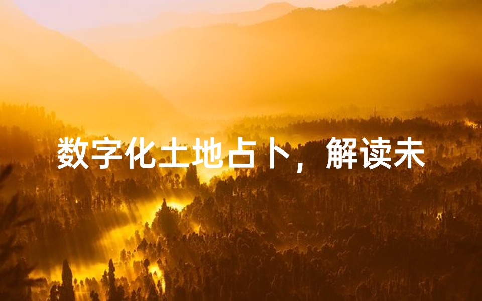 数字化土地占卜,解读未来趋势:在线求签土地如何改变传统风水行业