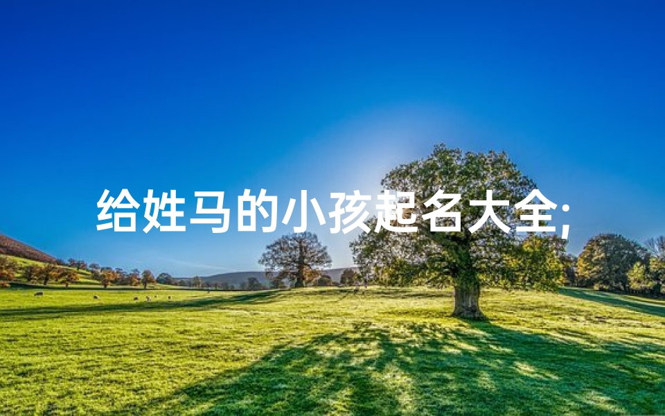 给姓马的小孩起名大全;《马姓宝宝起名大全:精选创意美名》