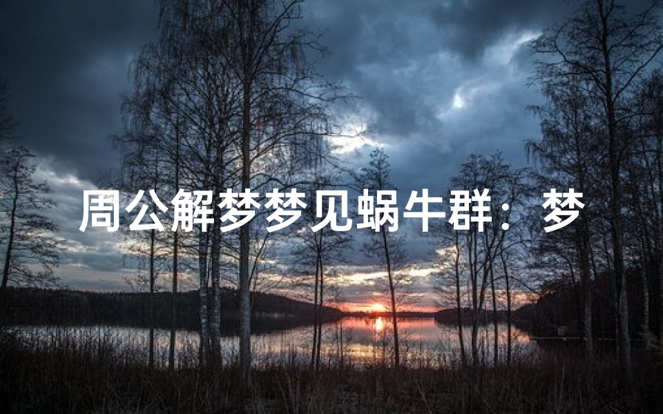 周公解梦梦见蜗牛群:梦境解析,生活预兆与心理暗示