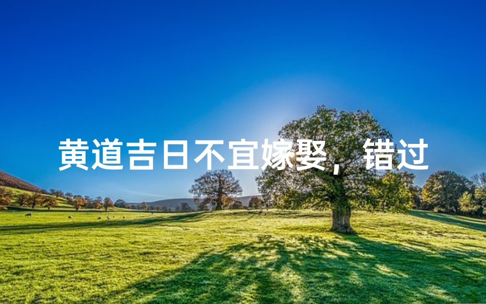 黄道吉日不宜嫁娶,错过良辰美景