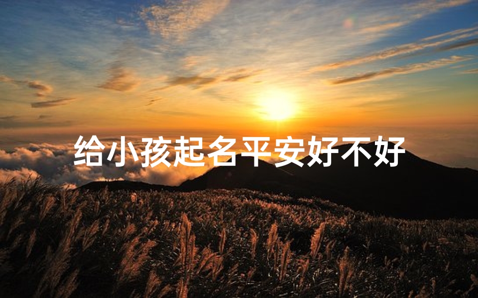给小孩起名平安好不好