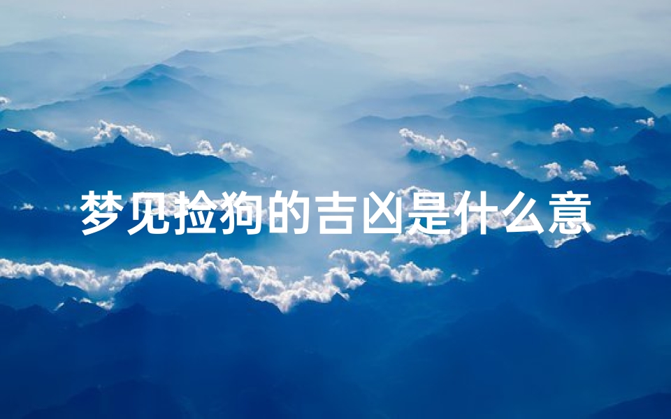 梦见捡狗的吉凶是什么意思;梦到捡狗是好还是不好