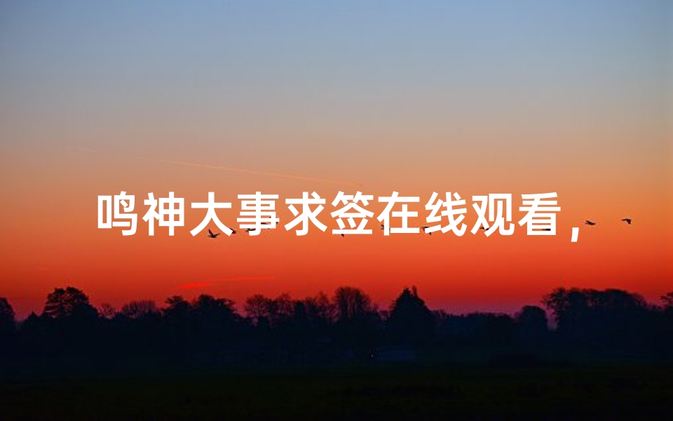 鸣神大事求签在线观看,探索神秘占卜文化的魅力