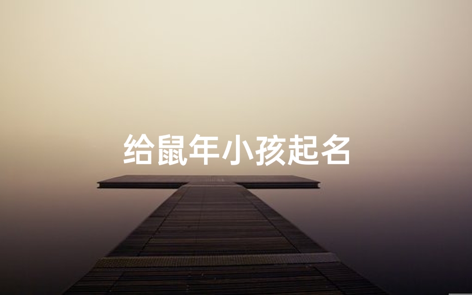 给鼠年小孩起名