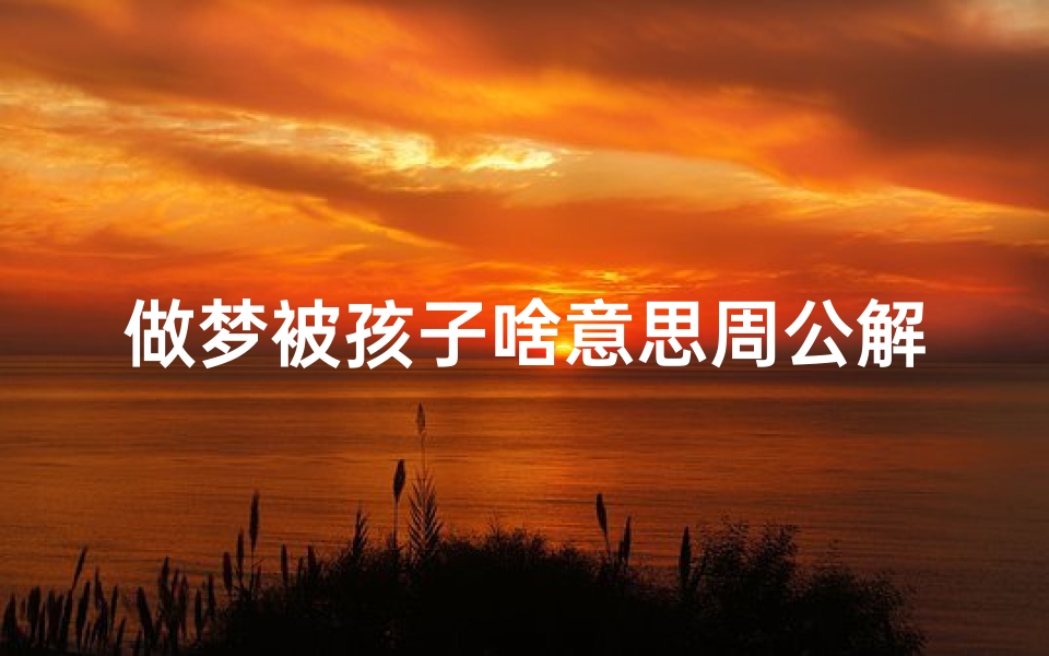 做梦被孩子啥意思周公解梦(梦到小孩是什么意思)