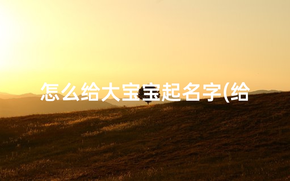 怎么给大宝宝起名字(给儿子起什么暖心的昵称呢)