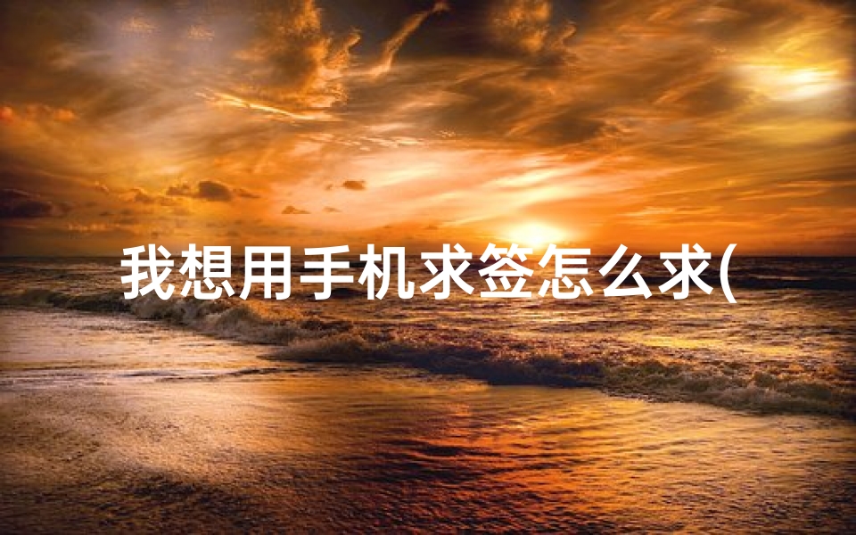 我想用手机求签怎么求(问道手游哪里求签问道五周年幸运签怎么抽签)