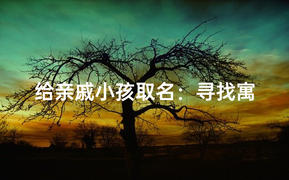 给亲戚小孩取名:寻找寓意美好的女孩名字
