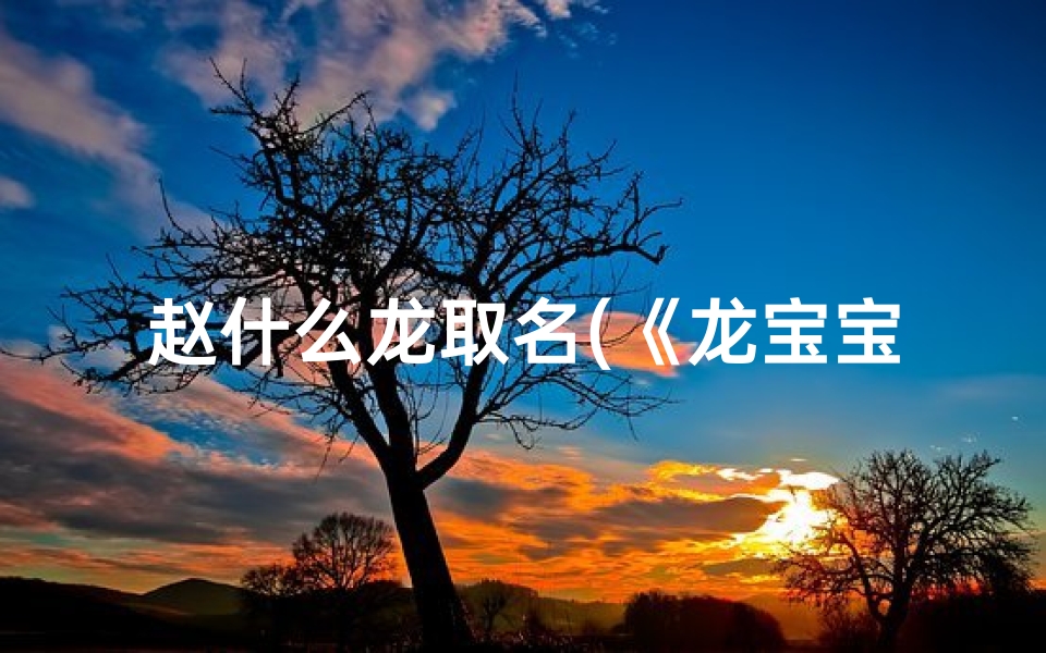 赵什么龙取名(《龙宝宝取名:赵姓男孩,寓意吉祥的俩字好名推荐》)