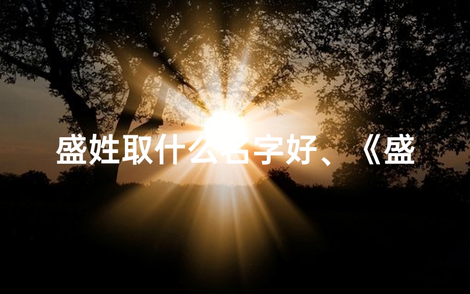 盛姓取什么名字好、《盛姓龙宝宝取名两字大全:吉祥如意好名字精选》