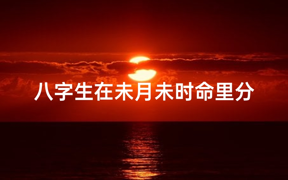 八字生在未月未时命里分析_未月未时生的好吗