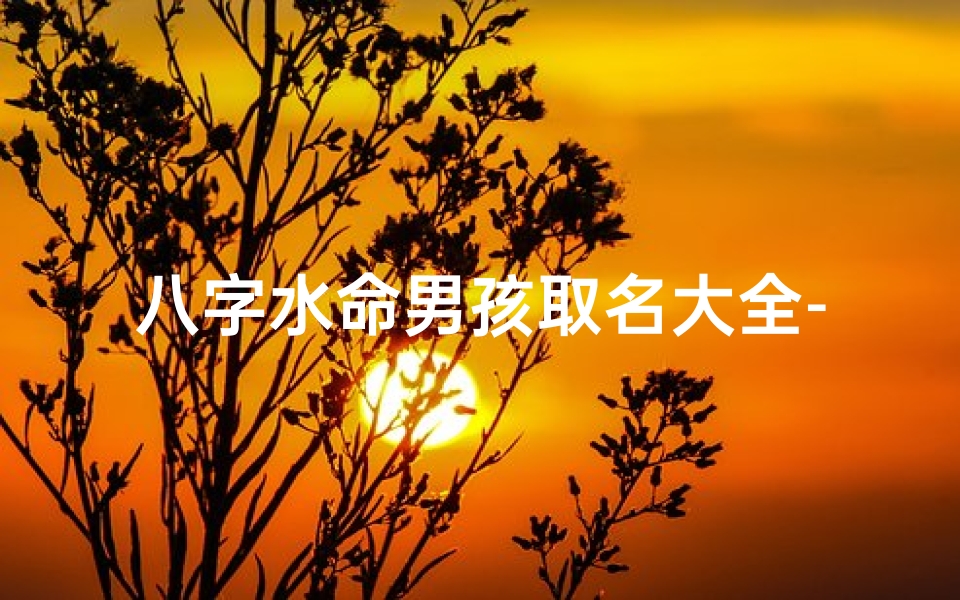 八字水命男孩取名大全-八字水命男孩取名大全及寓意