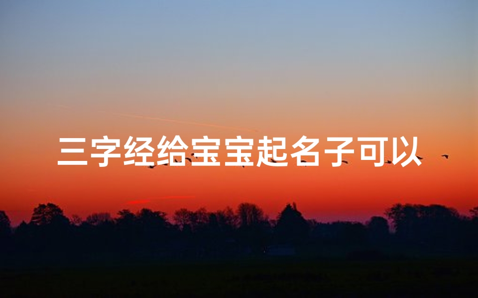 三字经给宝宝起名子可以吗(4月16日出生的小孩名字寓意美好有深意)