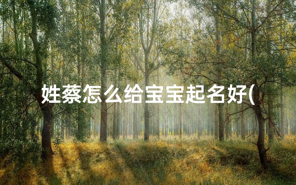 姓蔡怎么给宝宝起名好(姓蔡男孩名字大全洋气)