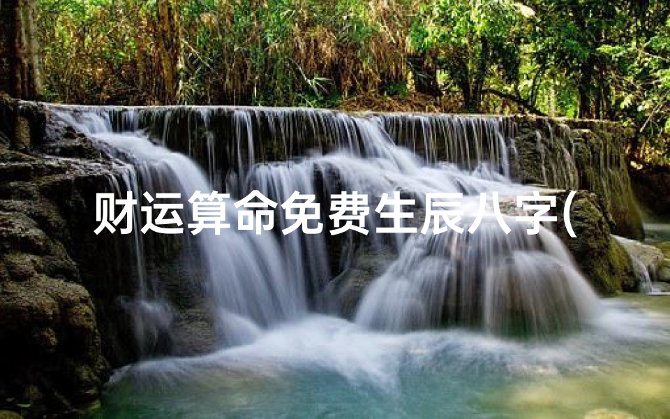 财运算命免费生辰八字(生辰八字算命免费测试服务)