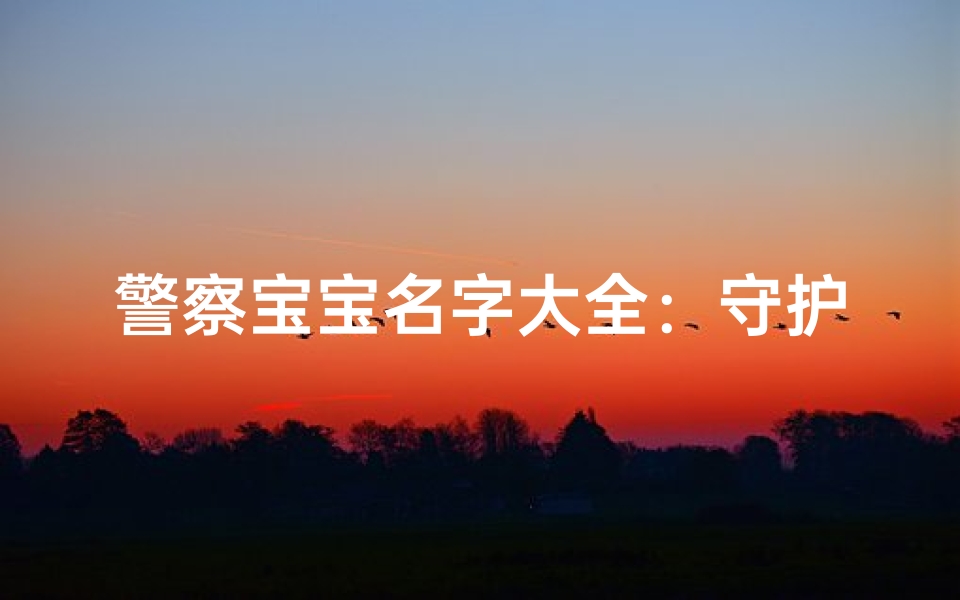 警察宝宝名字大全:守护天使的昵称精选